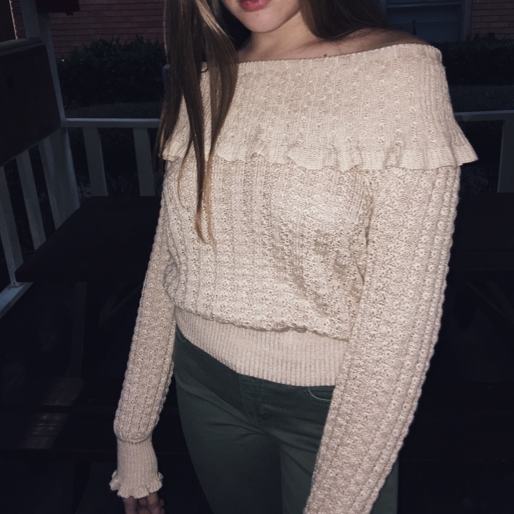 FREE PEOPLE Meyer Lemo off the shoulder sweater